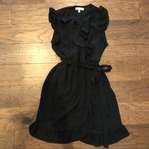 Adorable Monteau Black Ruffle Dress